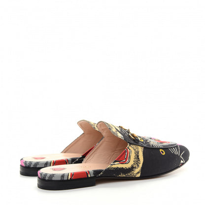 Gucci Satin Angry Cat Printed Womens Princetown Slippers 41 Black 4 of 11
