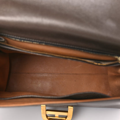 Delvaux Grained Calfskin MM Brillant Satchel Smoked Brown 4 of 11
