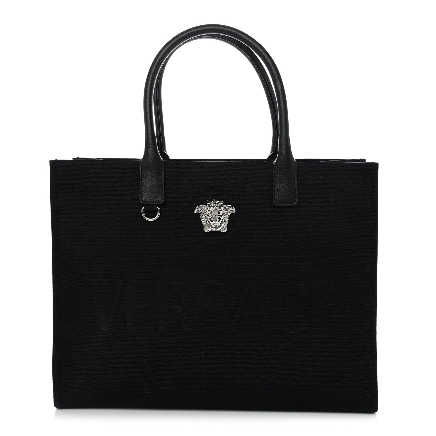Versace Canvas Calfskin Large La Medusa Tote Bag Black 1 of 10