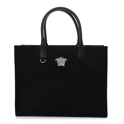 Versace Canvas Calfskin Large La Medusa Tote Bag Black 1 of 10