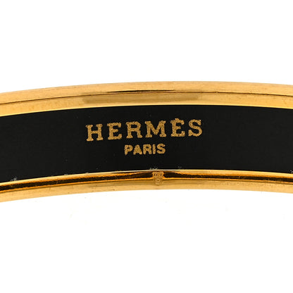 Hermes Enamel Printed Narrow Bracelet 70 Green 8 of 9