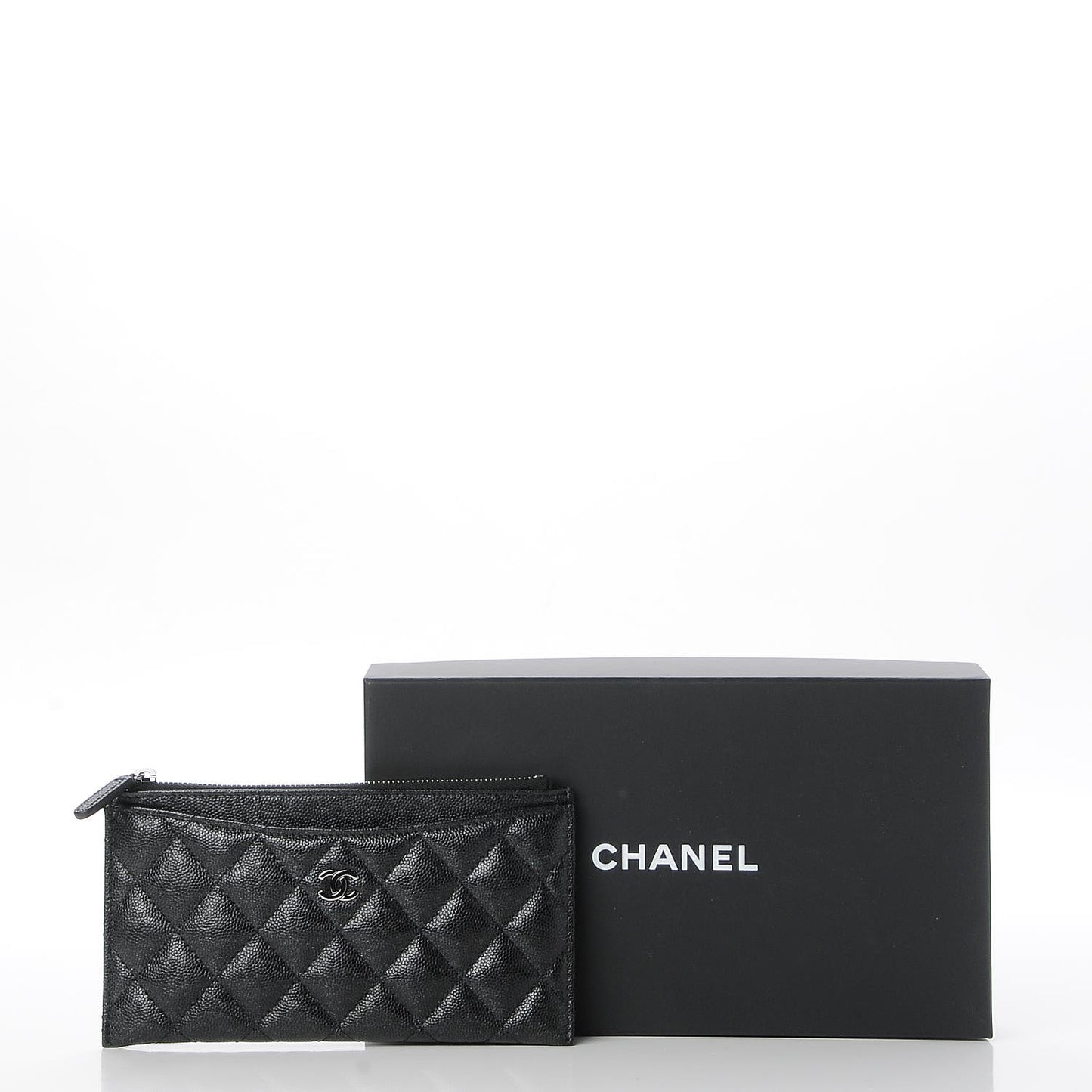 Caviar Quilted Classic Zip Pouch Black