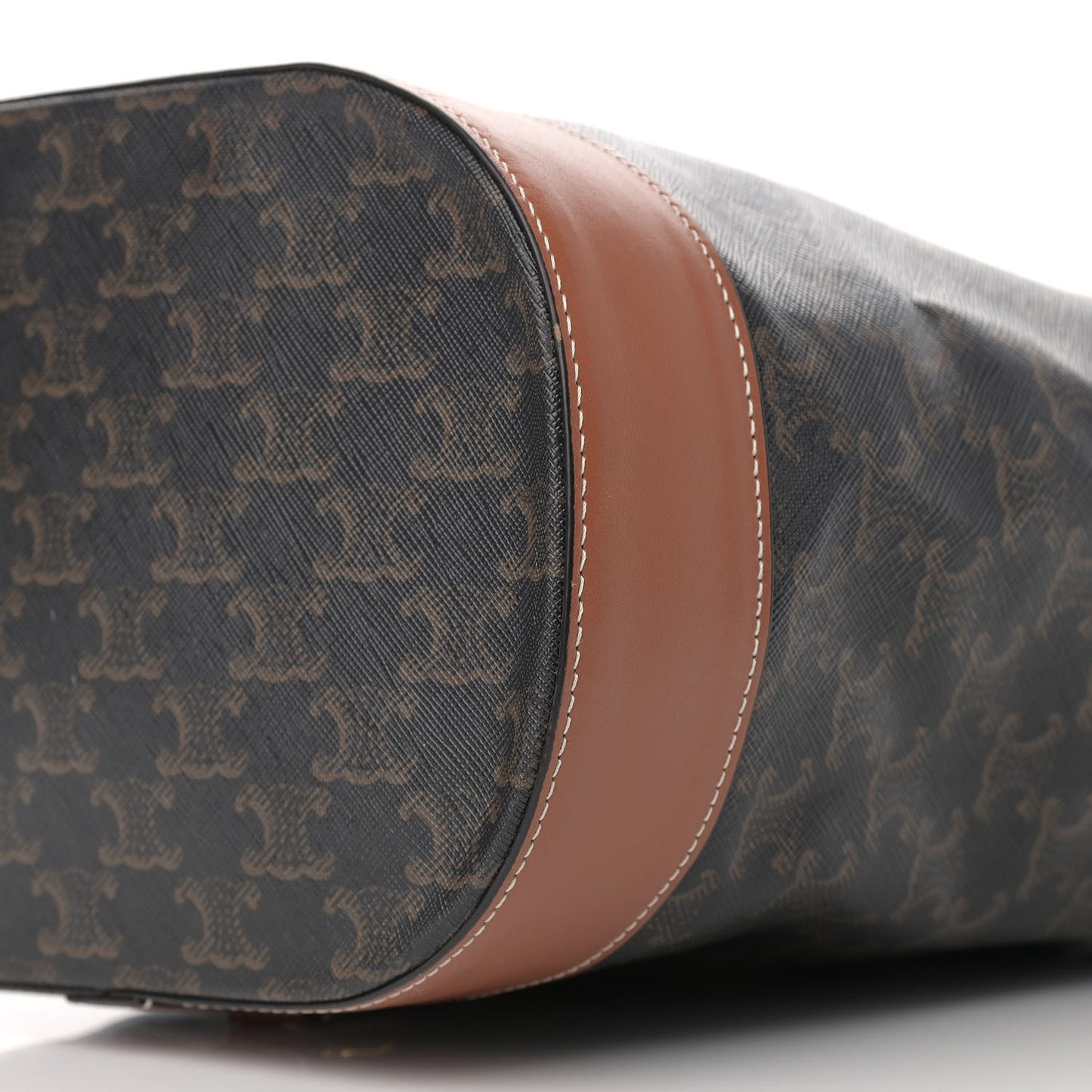 Triomphe Canvas Calfskin Medium Sailor Bag Tan