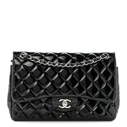 Chanel Patent Quilted Jumbo Double Flap Black 1 of 18