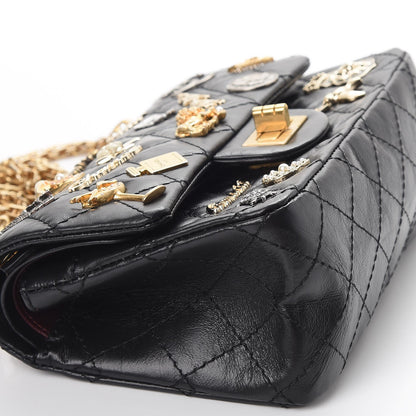 Chanel Aged Calfskin Lucky Charms 2.55 Reissue 224 Flap Black 8 of 10