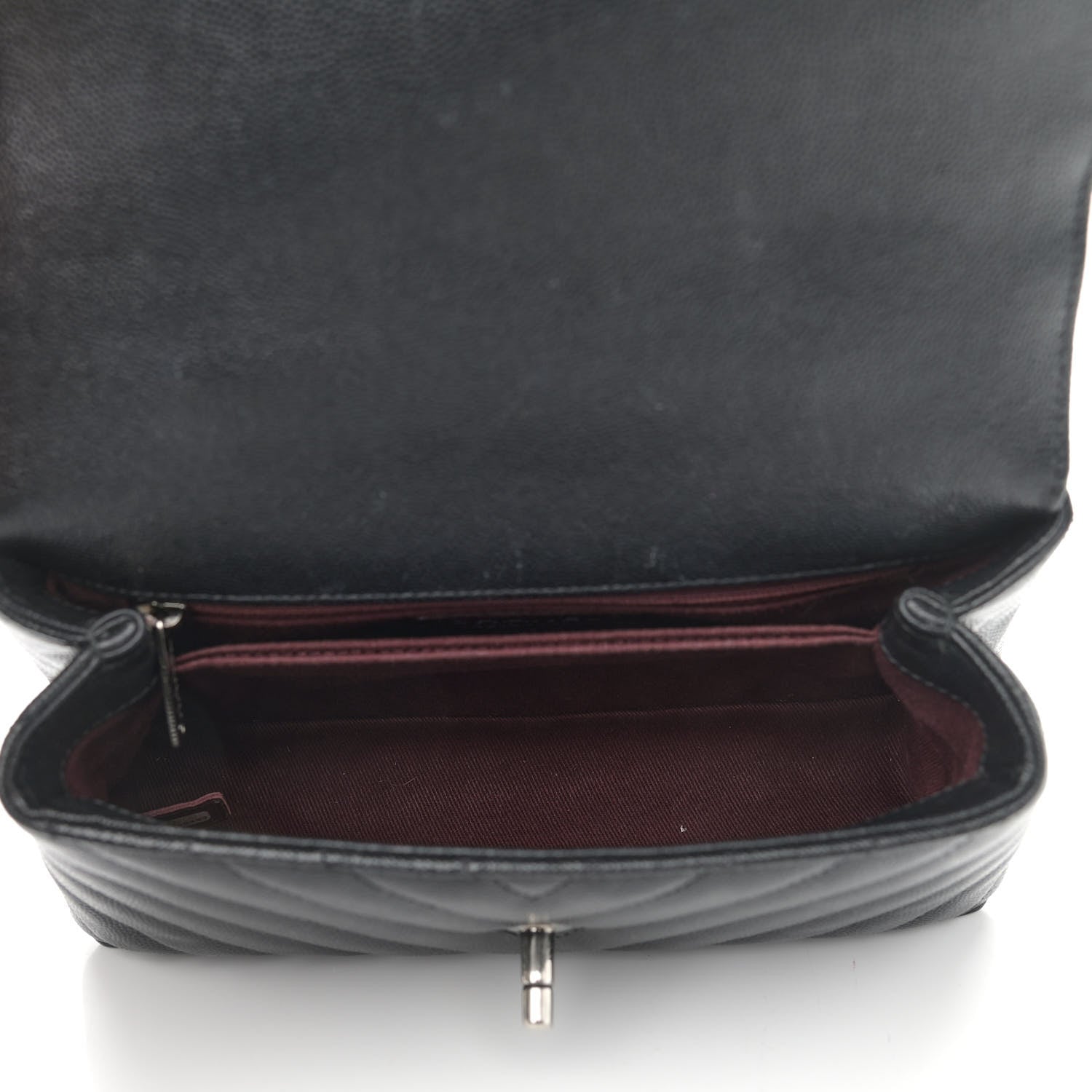 Chanel Caviar Chevron Quilted Mini Coco Handle Flap Black 5 of 12