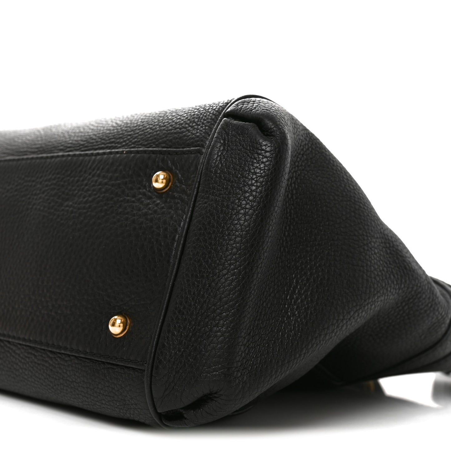 Pebbled Calfskin Ride Medium Top Handle Bag Black