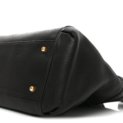 Gucci Pebbled Calfskin Ride Medium Top Handle Bag Black 10 of 10