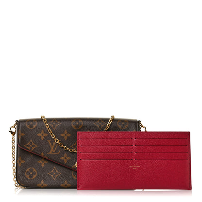 Louis Vuitton Monogram Pochette Felicie Chain Wallet Fuchsia 1 of 10