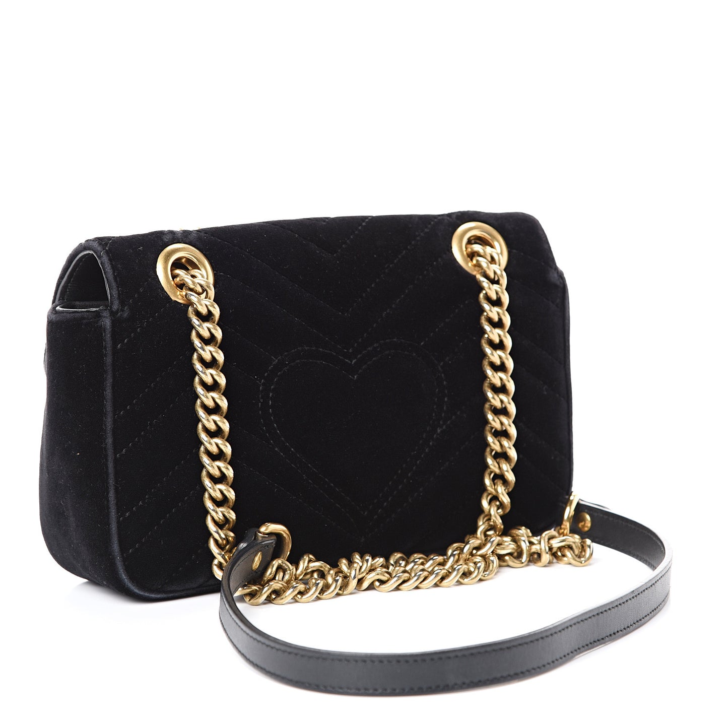 Velvet Matelasse Mini GG Marmont Shoulder Bag Black