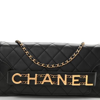 Chanel Calfskin Quilted Enchained Clutch Black 8 of 10