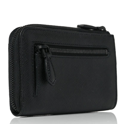 Prada Saffiano Triangle Zip Around Keychain Black 4 of 9