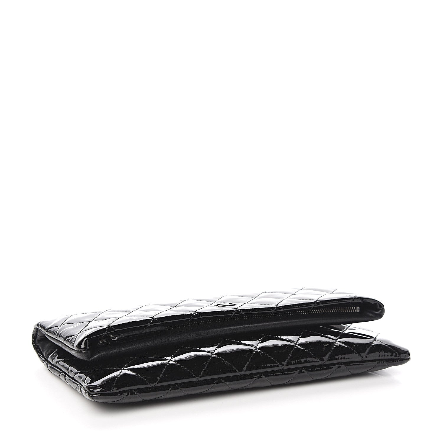 Chanel Patent Calfskin Quilted Beauty CC Clutch Black 3 of 8