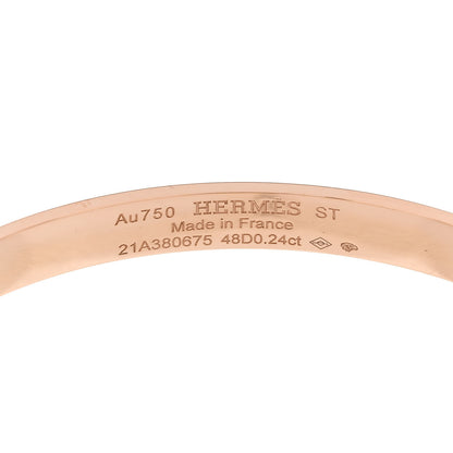 Hermes 18K Rose Gold Diamond PM Collier De Chien Bracelet ST 3 of 4