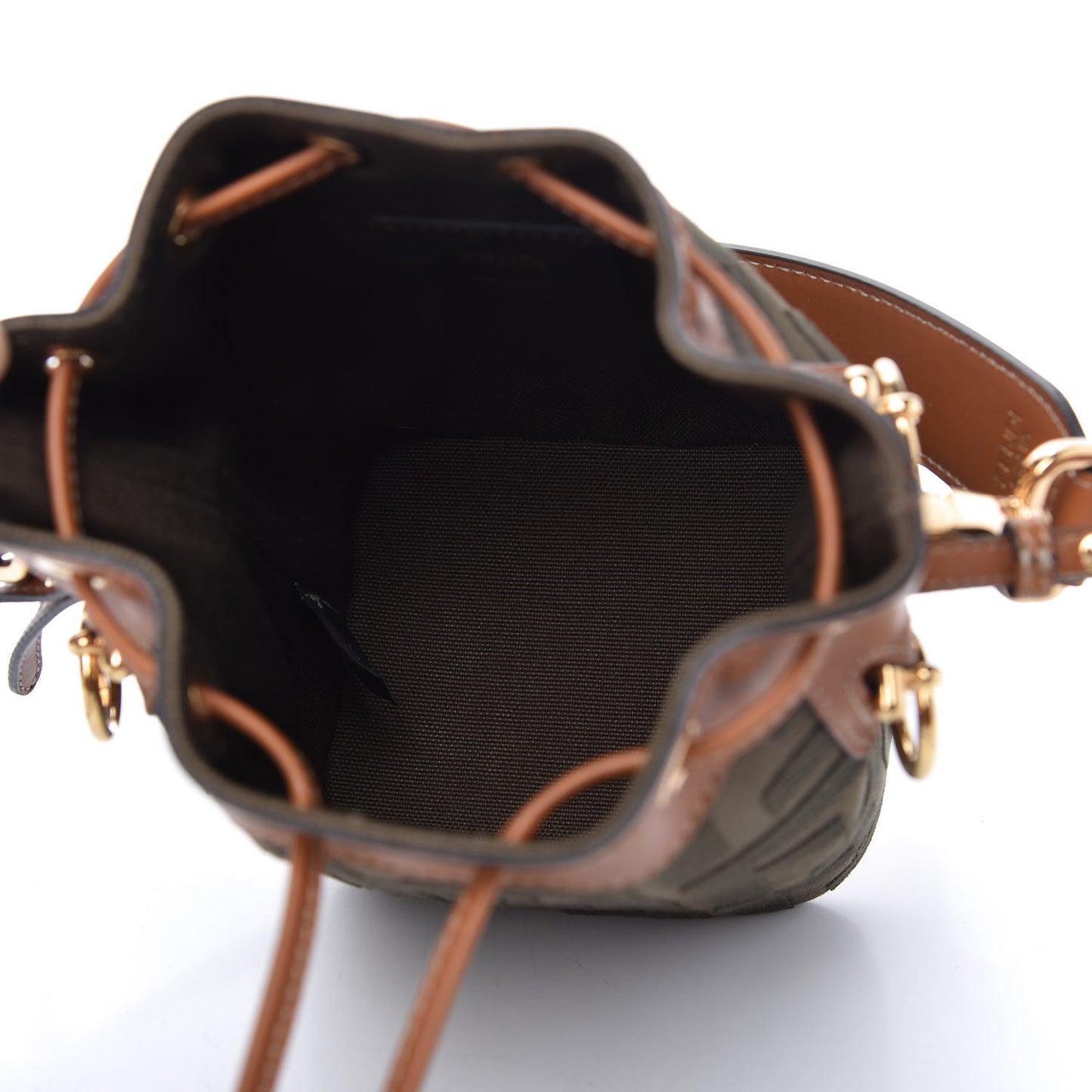 Canvas Vitello King F is Fendi FF Embroidered Mini Mon Tresor Bucket Bag Amazzonia Cuoio