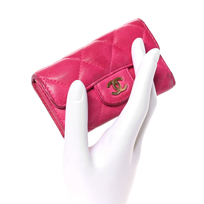 Chanel Lambskin Quilted 6 Key Holder Fuchsia 2 of 9