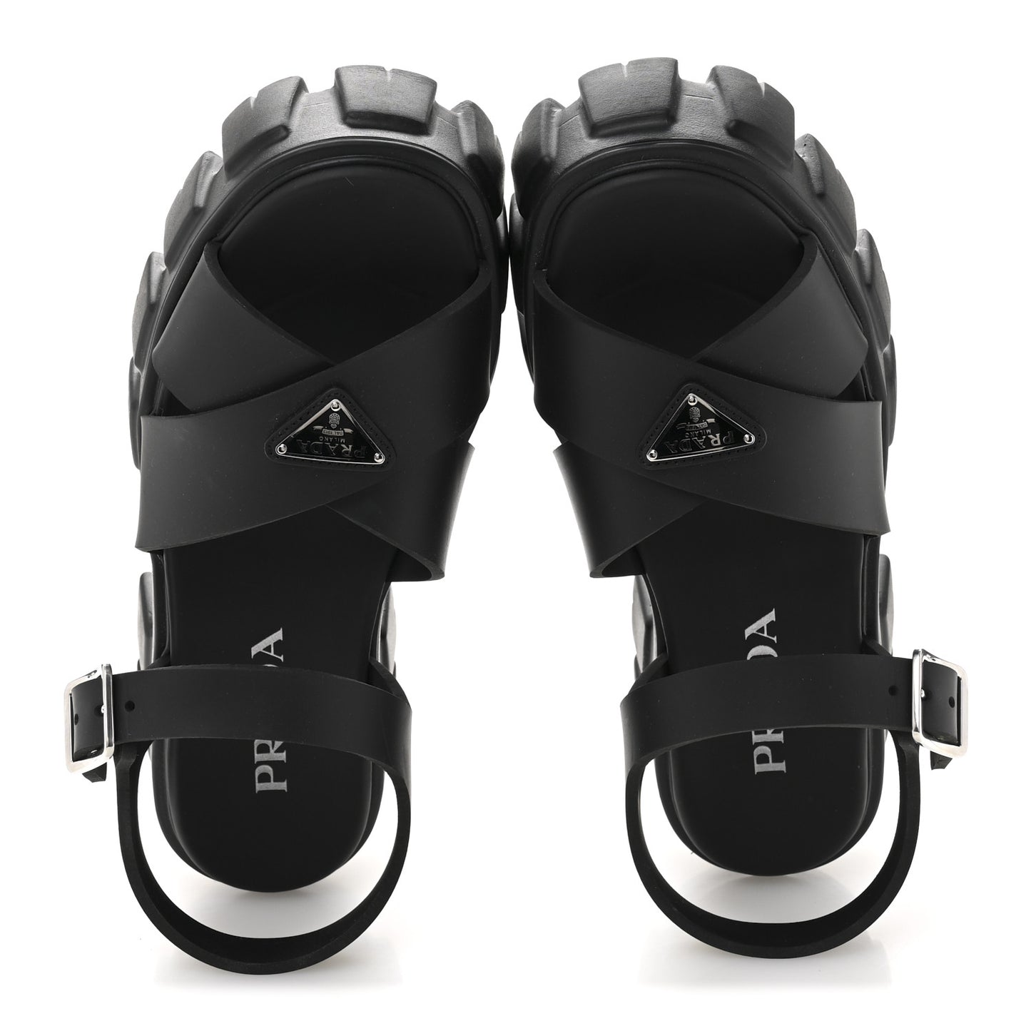 Foam Rubber Triangle Logo Monolith 55mm Sandals 38 Black