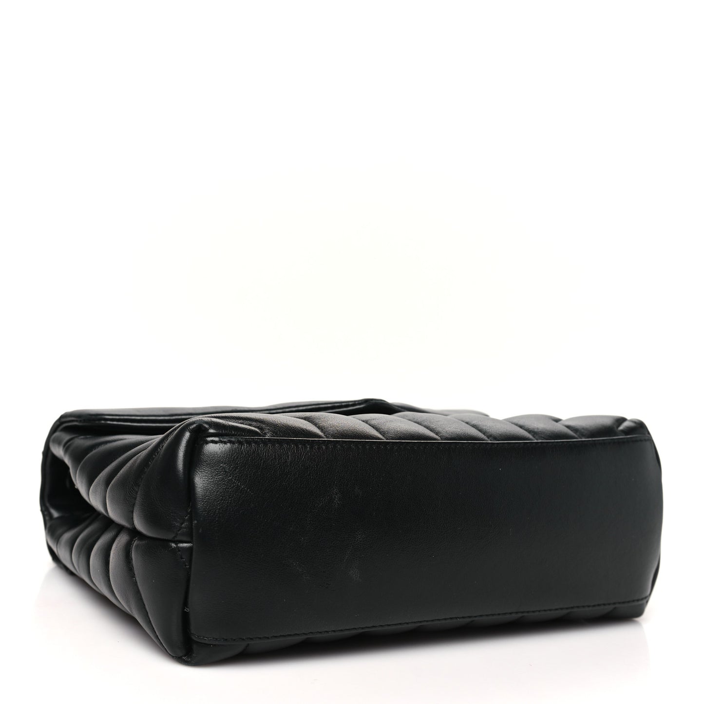 Calfskin Y Quilted Monogram Monochrome Small Loulou Chain Satchel Black