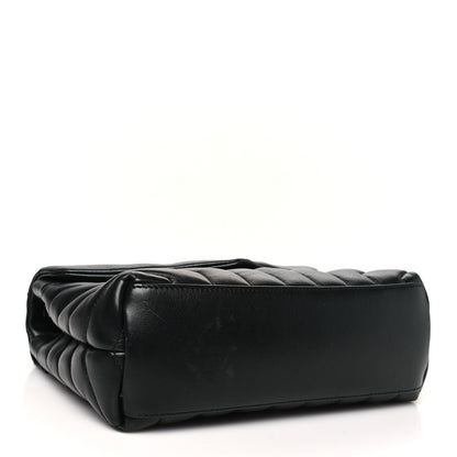 Saint Laurent Calfskin Y Quilted Monogram Monochrome Small Loulou Chain Satchel Black 4 of 12