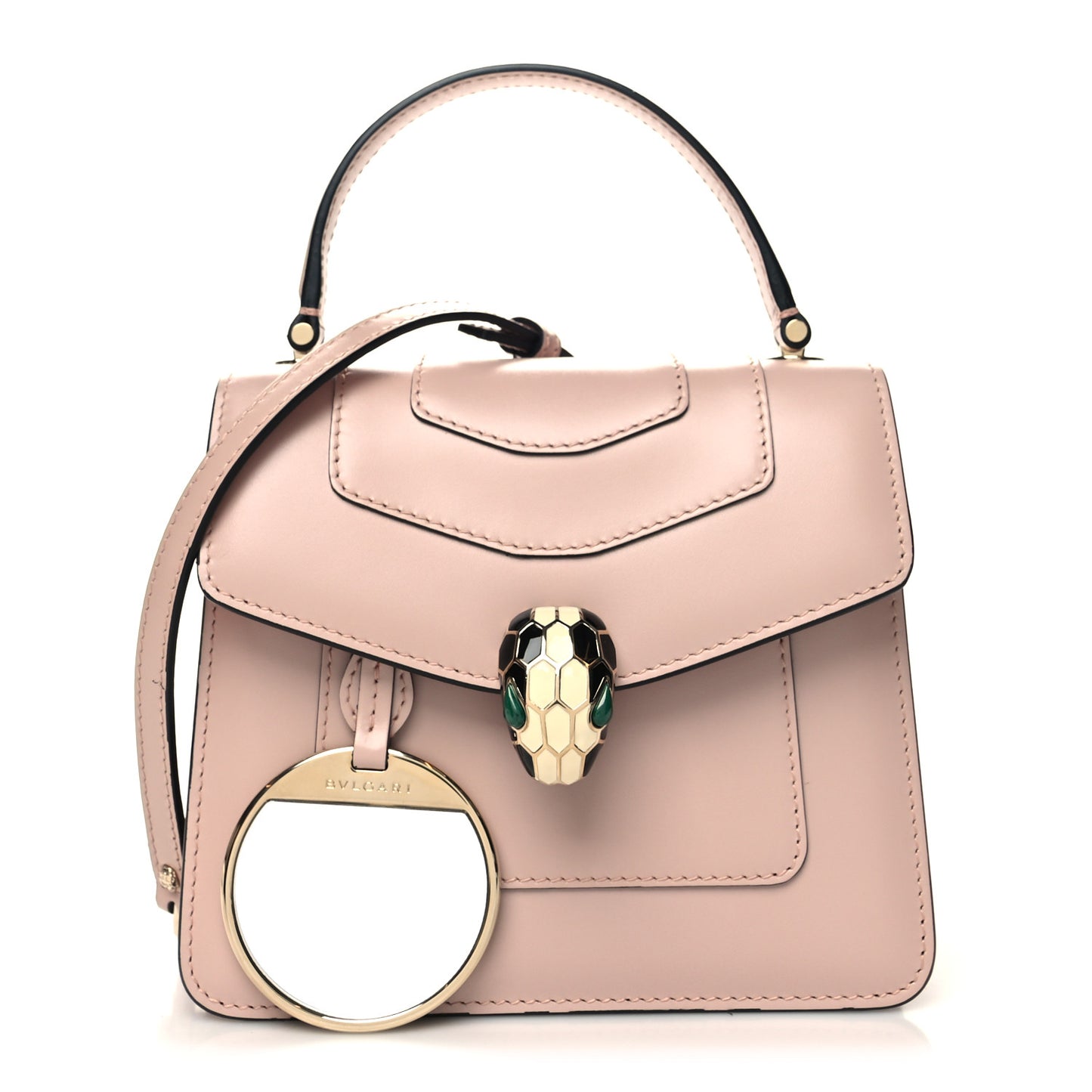 Calfskin Serpenti Forever Top Handle Crystal Rose