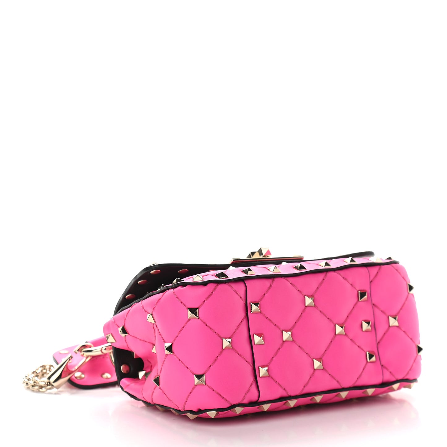 Calfskin Micro Rockstud Spike Shoulder Bag Azalea