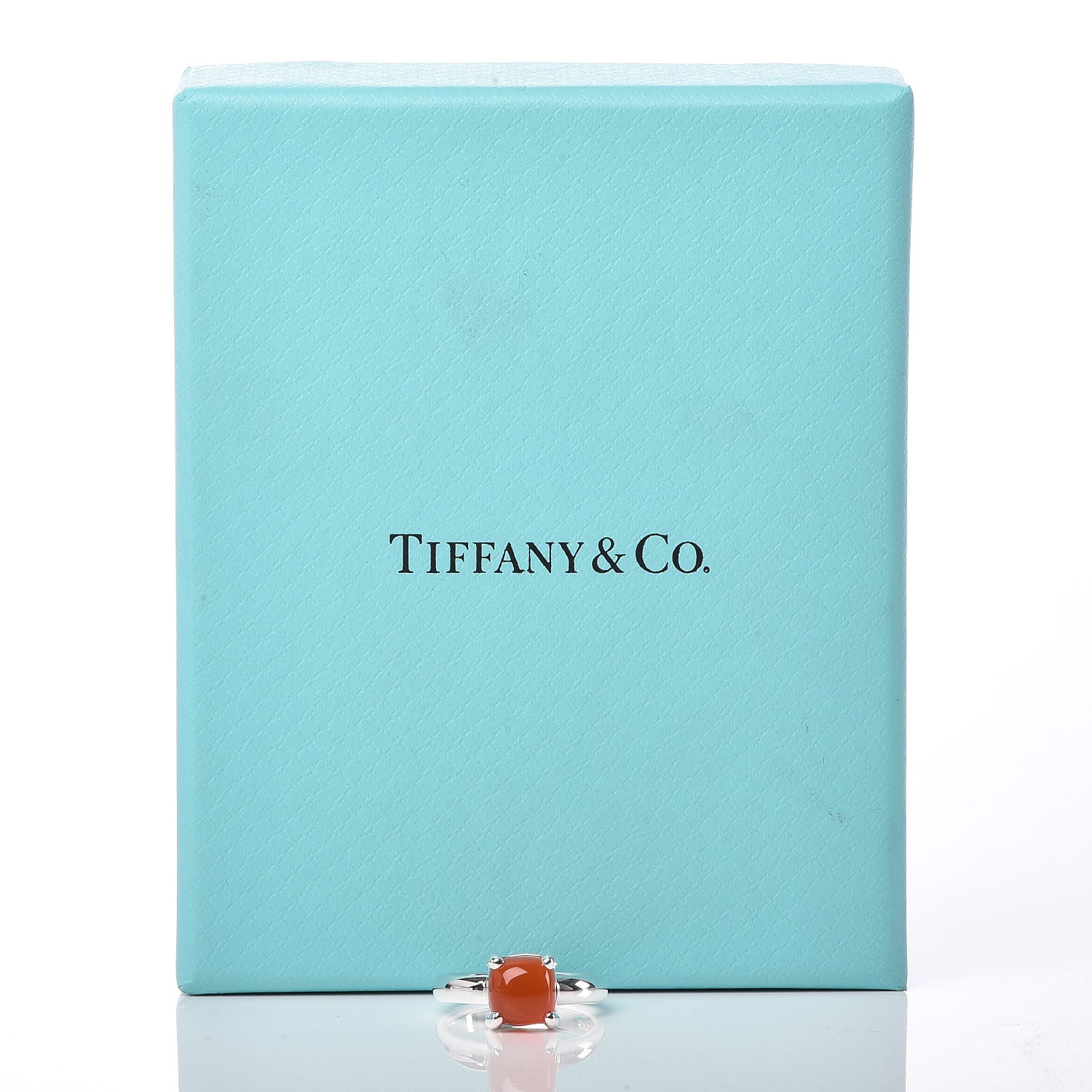Tiffany Sterling Silver Orange Chalcedony 7mm Paloma's Sugar Stacks Ring 47 4 7 of 7