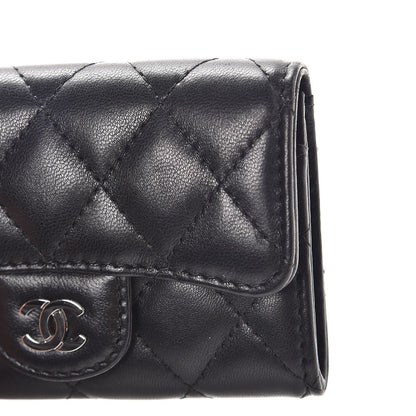 Chanel Lambskin Quilted Flap Card Holder Black 9 of 10