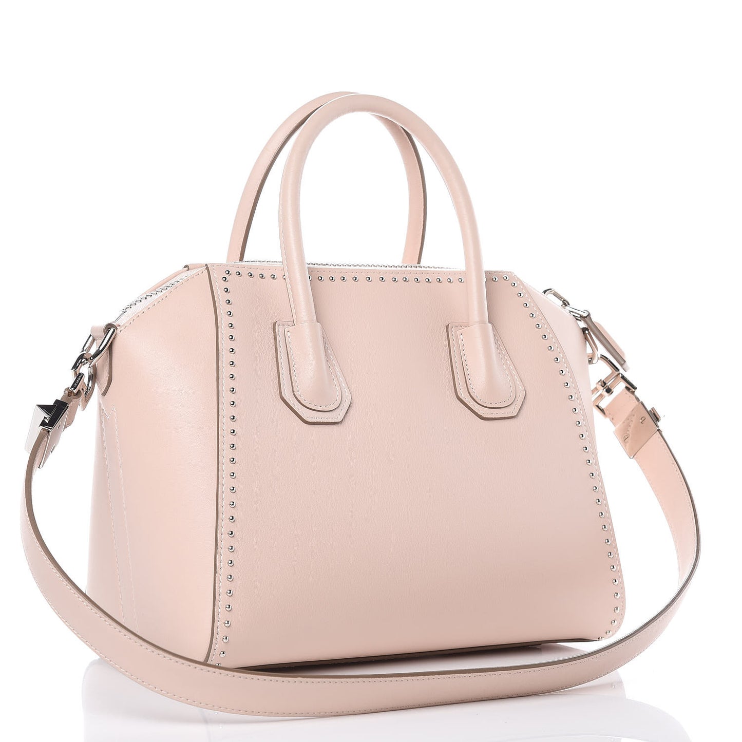 Calfskin Small Studded Antigona Nude Pink