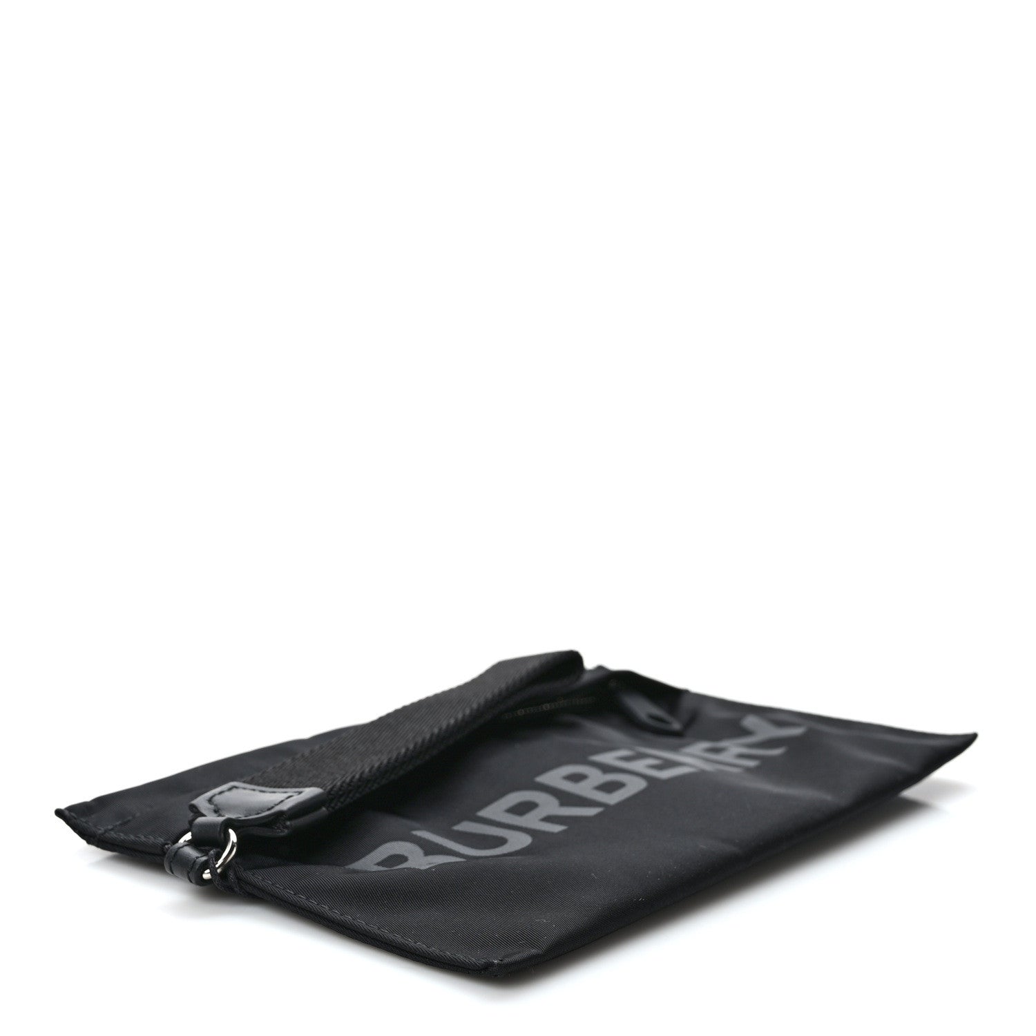 Burberry Nylon Vintage Check Print Logo Wristlet Black 4 of 7