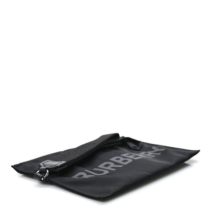 Burberry Nylon Vintage Check Print Logo Wristlet Black 4 of 7