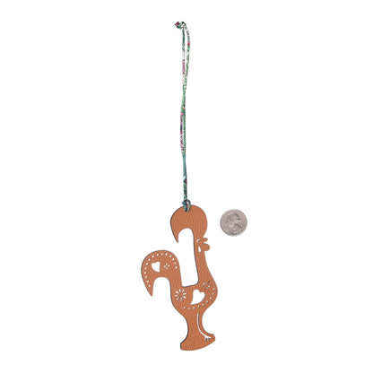 Hermes Epsom Togo Petit H Rooster Bag Charm Etain Toffee 2 of 4