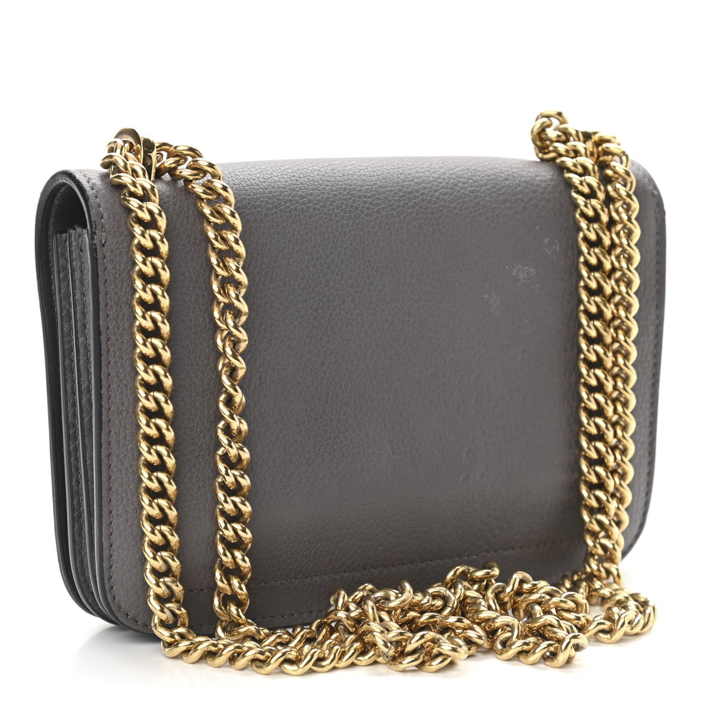 Pebbled Calfskin Ginevra Chain Bag Grey