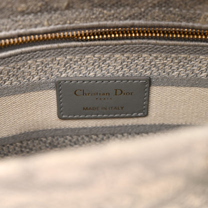 Christian Dior Canvas Toile De Jouy Reverse Embroidered Medium Lady D-Lite Gray 6 of 9
