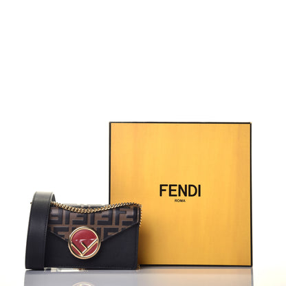 Fendi Vitello Cruise F is Fendi Bi-Color FF 1974 Embossed Envelope Belt Bag Maya Black 10 of 10