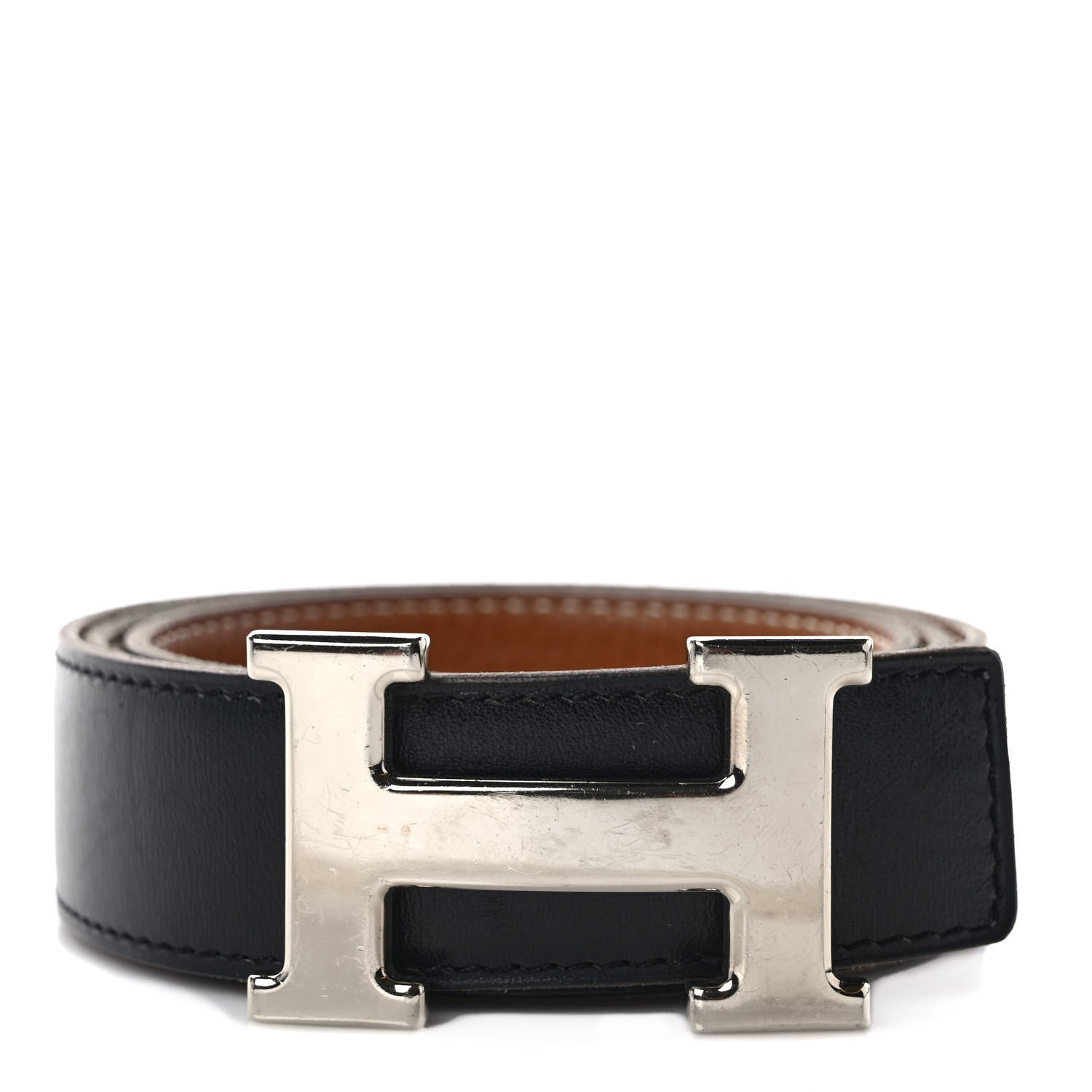 Hermes Box Togo 32mm H Belt 85 Black Gold 1 of 4