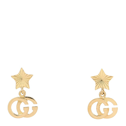 Gucci 18K Yellow Gold GG Running Star Earrings 1 of 4