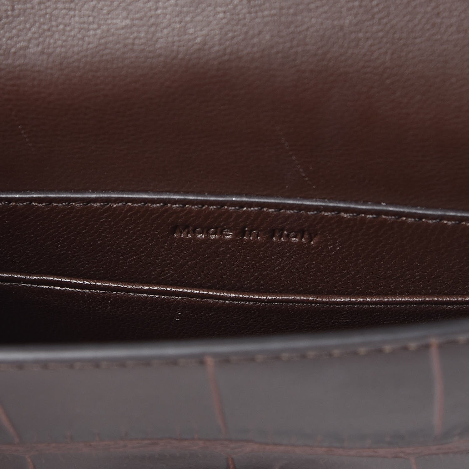 Celine Crocodile Embossed Calfskin Mini Symmetrical Bag Brown 6 of 12