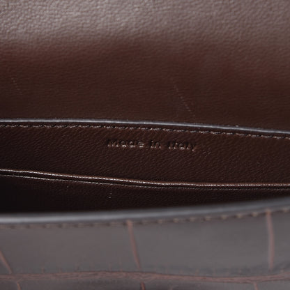 Celine Crocodile Embossed Calfskin Mini Symmetrical Bag Brown 6 of 12