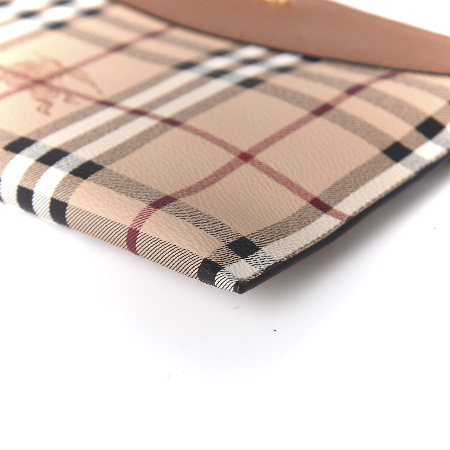 Burberry Haymarket Check Peyton Crossbody Clutch Bag Toffee 8 of 8