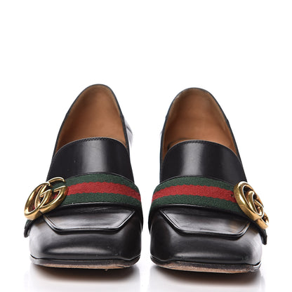 Gucci Calfskin Web Peyton Loafer Pumps 35 Black 2 of 12