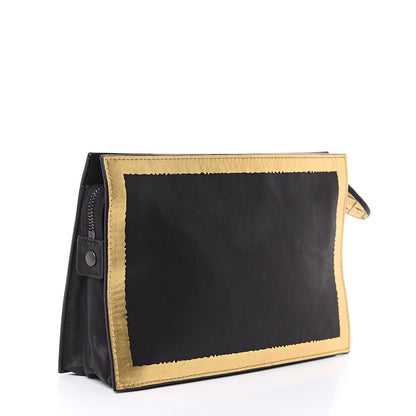 Bottega Veneta Gilded Waxed Leather Pouch Gold Black 3 of 11