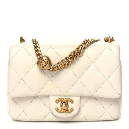 Chanel Caviar Quilted Mini Sweetheart Flap White 1 of 11