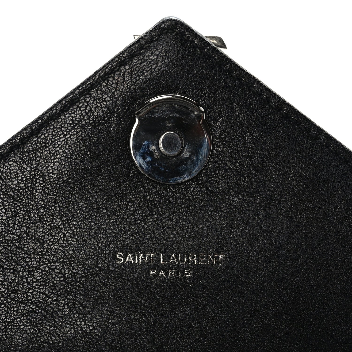Saint Laurent Sheepskin Matelasse Chevron Monogram Medium College Bag Black 6 of 8