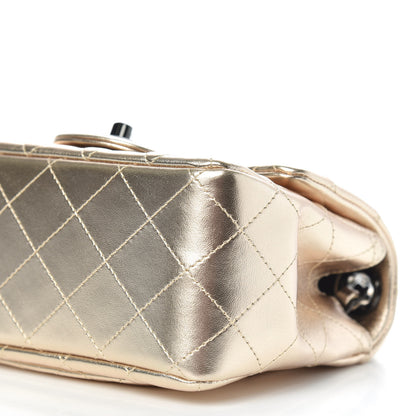 Chanel Metallic Lambskin Quilted Mini Square Flap Gold Black 9 of 10