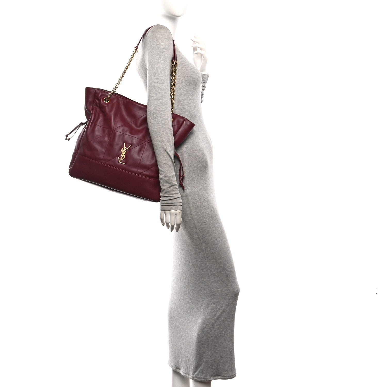 Saint Laurent Lambskin Medium Jamie Shopping Tote Bordeaux 2 of 11