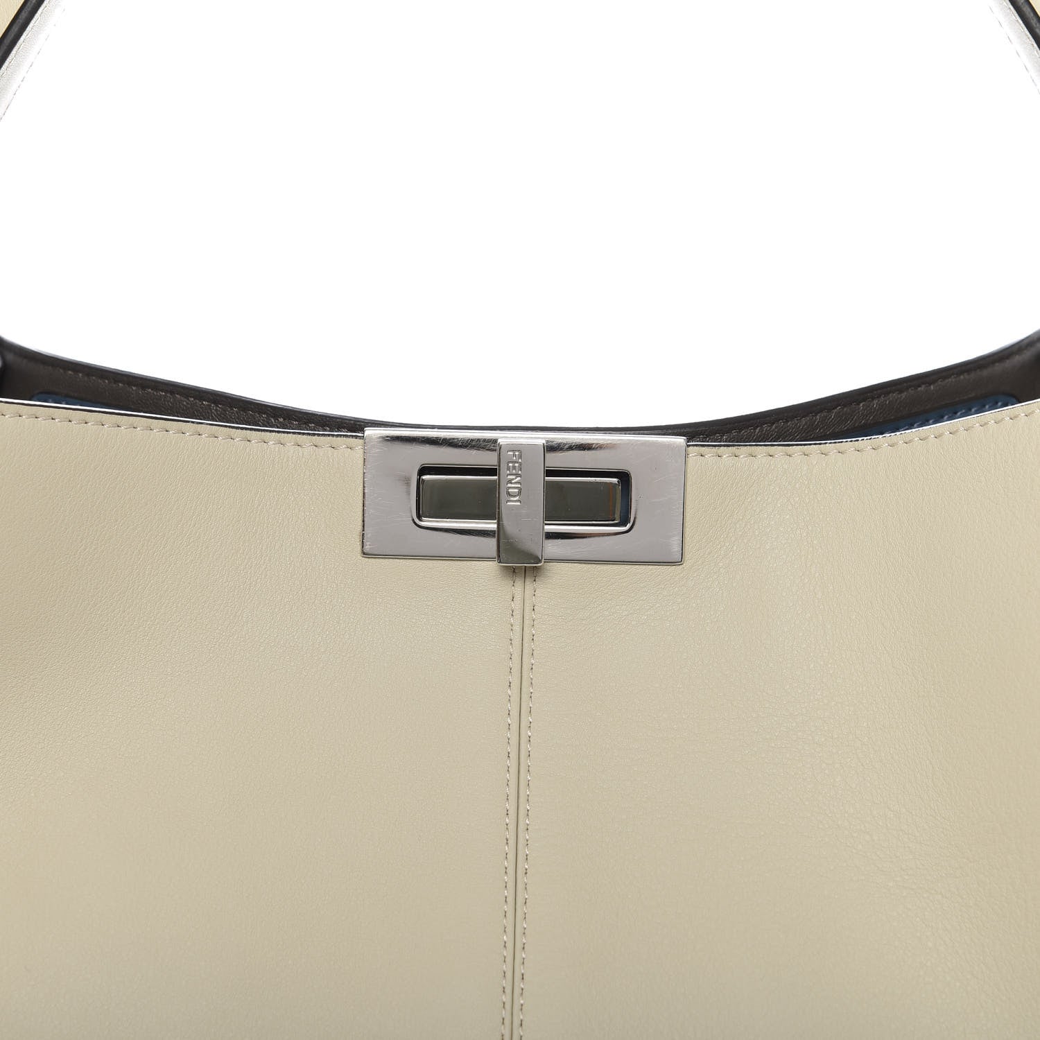 Fendi Vitello Seta Century Large Peekaboo X-Lite Latte Balena 10 of 10