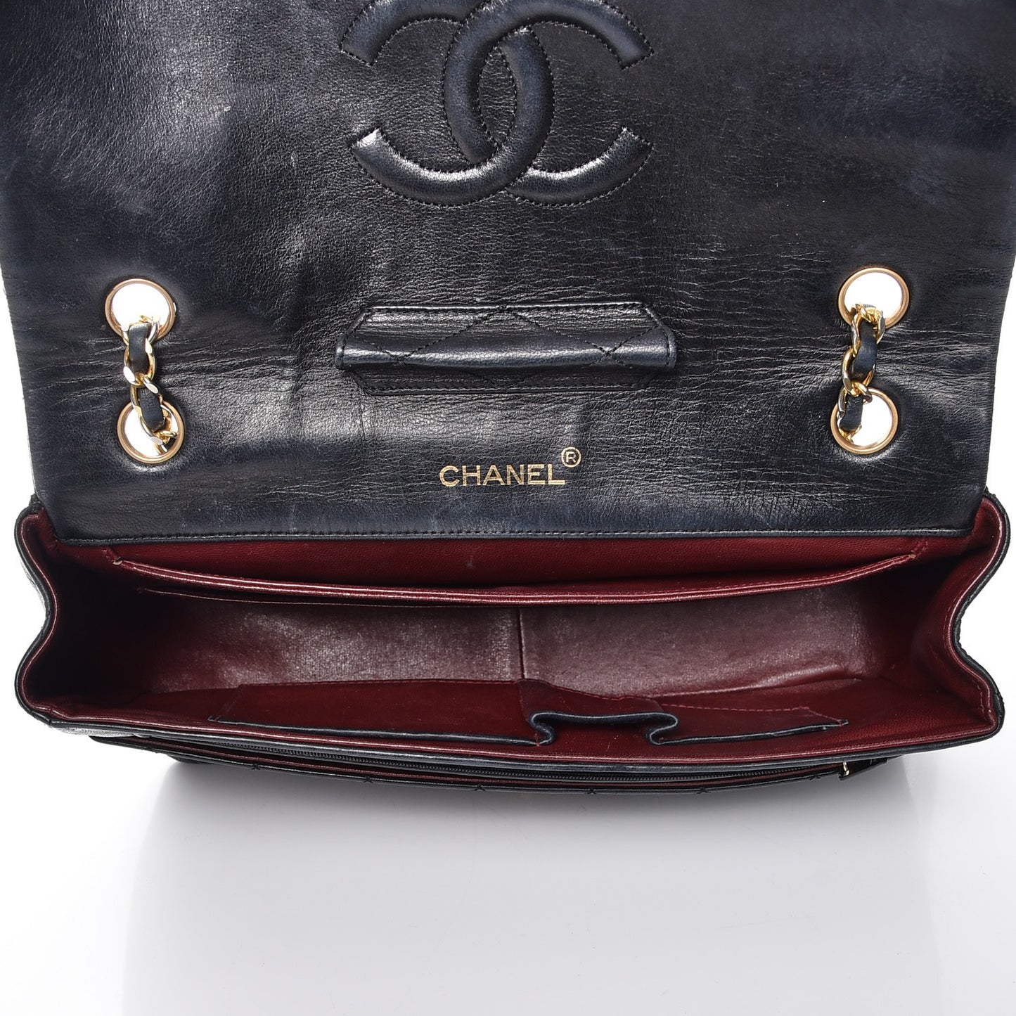Lambskin Medium Single Flap Black