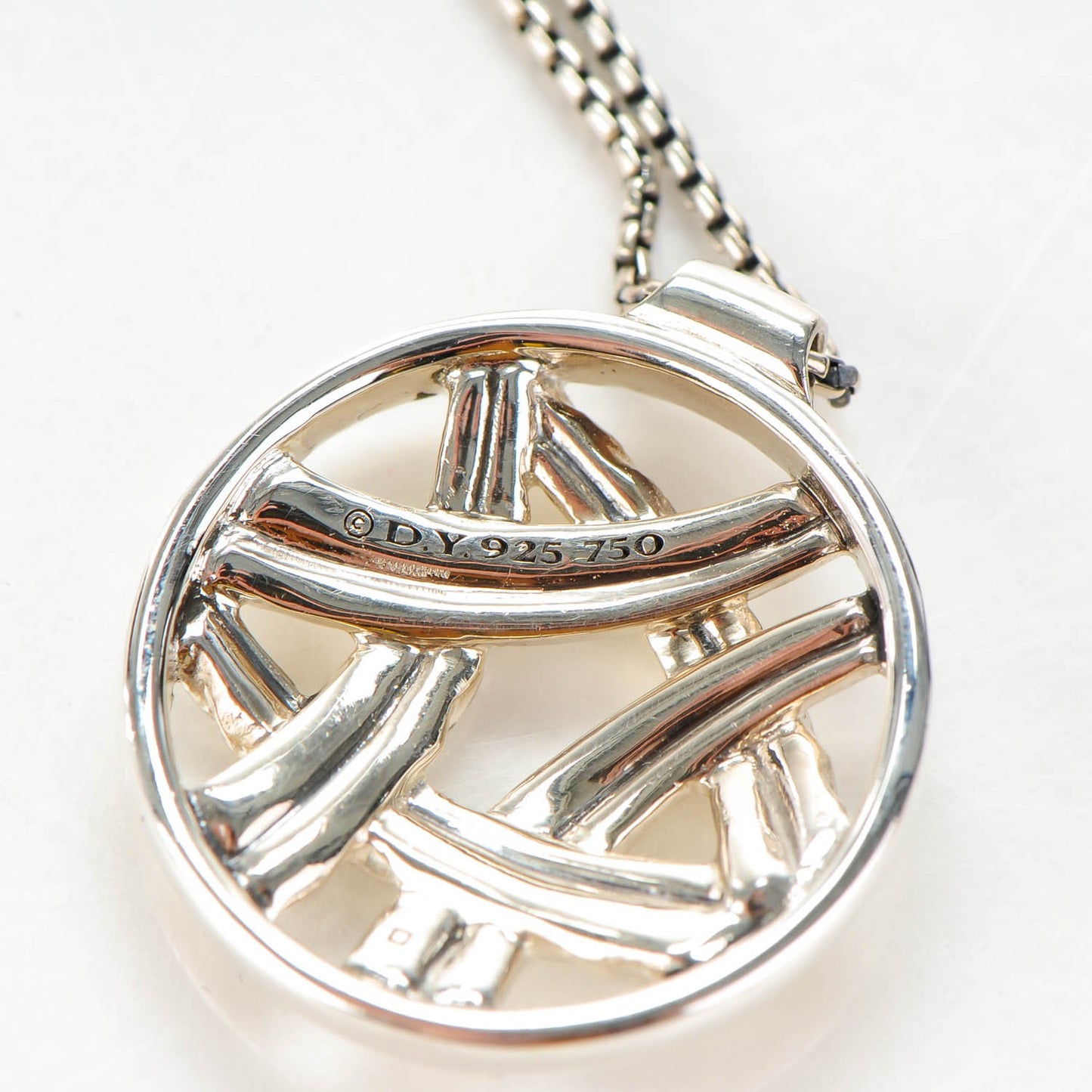 Sterling Silver 18K Yellow Gold Cable Pendant Necklace