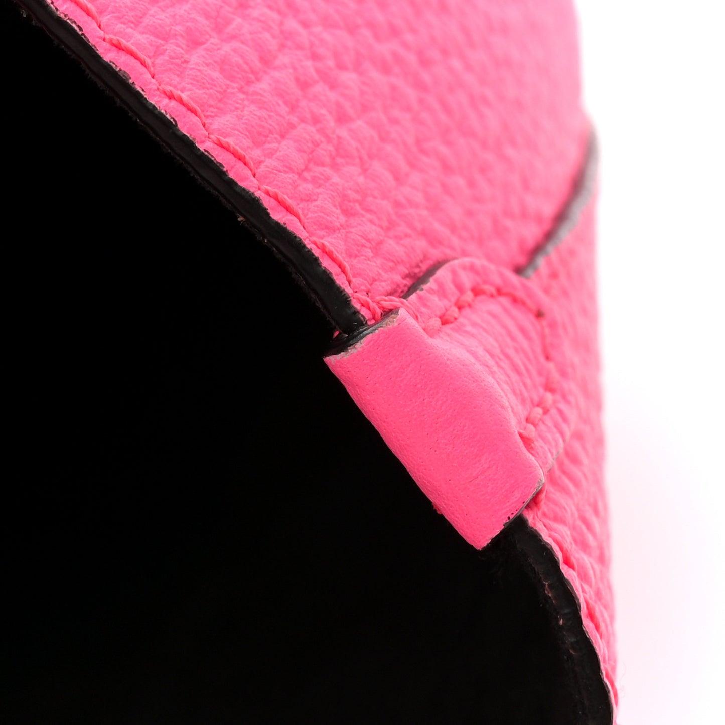 Grainy Calfskin Remington Tote Neon Pink