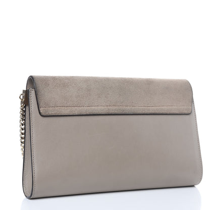 Chloe Suede Calfskin Faye Clutch Motty Grey 3 of 12